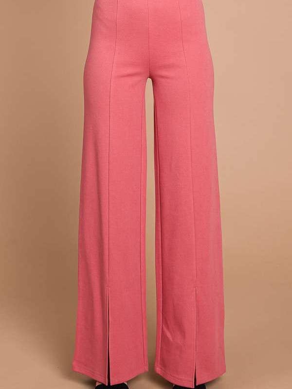 Culture Code - Vente Pantalon – femme - CJP1810 - PANTALON LARGE À FENTE FRONTALE ET TAILLE HAUTE15