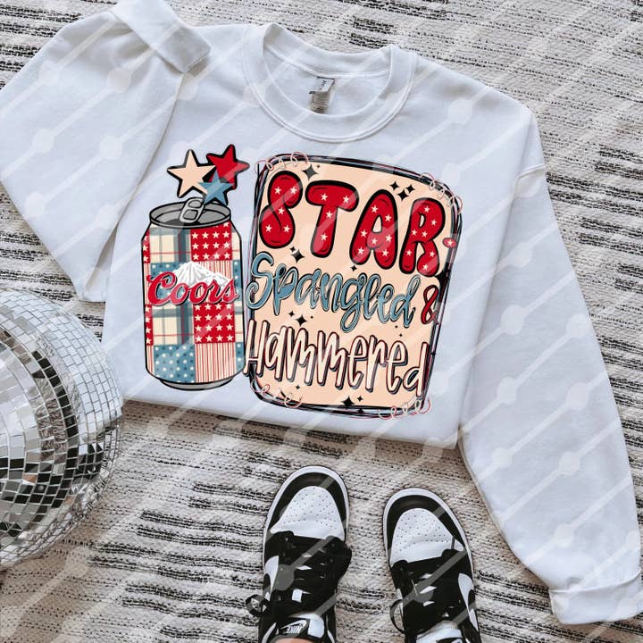 Star-spangled and hammered tee or sweatshirt for wholesale by Gunpowder and lace wholesale
