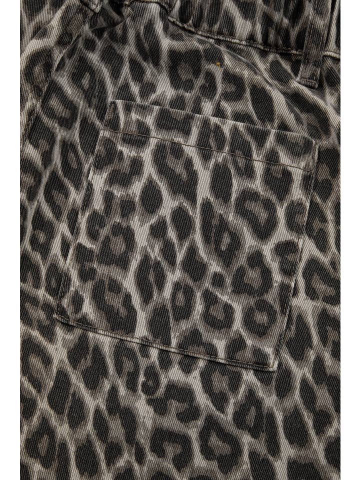 Yellow LDC Leopard Straight Leg Jeans for wholesale on Faire4