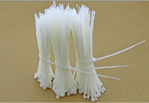 FIXTUREDISPLAYS - Wholesale Craft Supplies - 4" 100PK White Network Cable Cord Wire Tie Strap Zip Tie Nylon 101721WHITE1