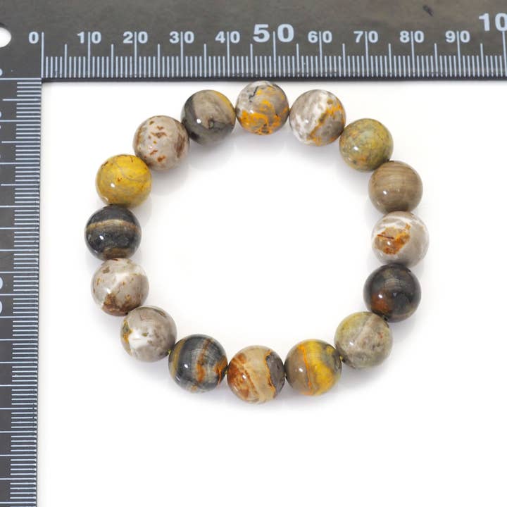 BestBeads&Beyond - Wholesale Beaded Bracelet - Genuine Bumblebee Jasper Round Smooth Elastic Bracelet, 8mm/10mm/12mm, Sku#EF2462