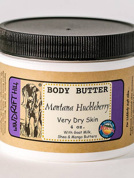 Montana Huckleberry Body Butter for wholesale by Windrift Hill Goat Milk Skincare