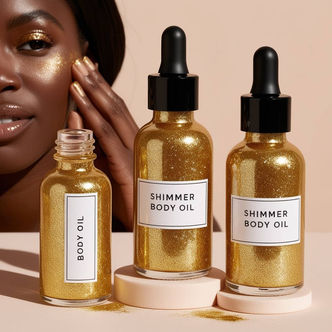 Beautique Goals – wholesale Bath/body oil – GLO Up Shimmer Body Oil1