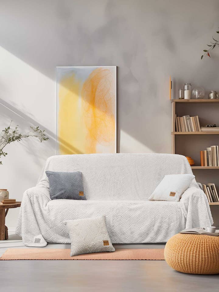 Sofa Plaid Trace Wit voor wholesale door MADI