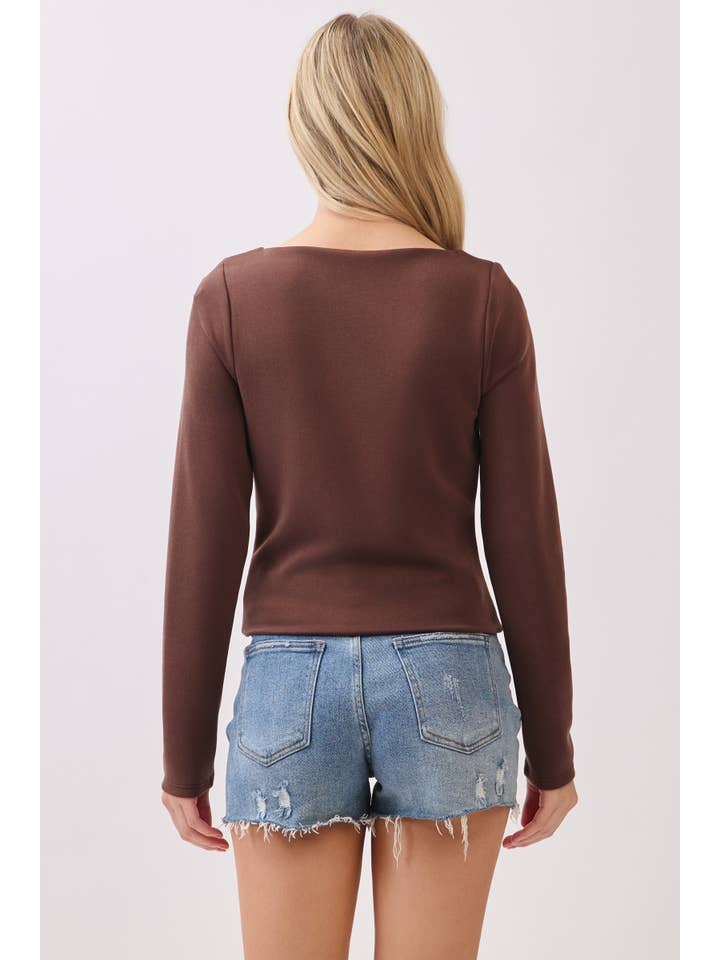 Final Touch - Wholesale Knit Top - Women's - Double Layer Boat Neck Long Sleeve Top - VT315343