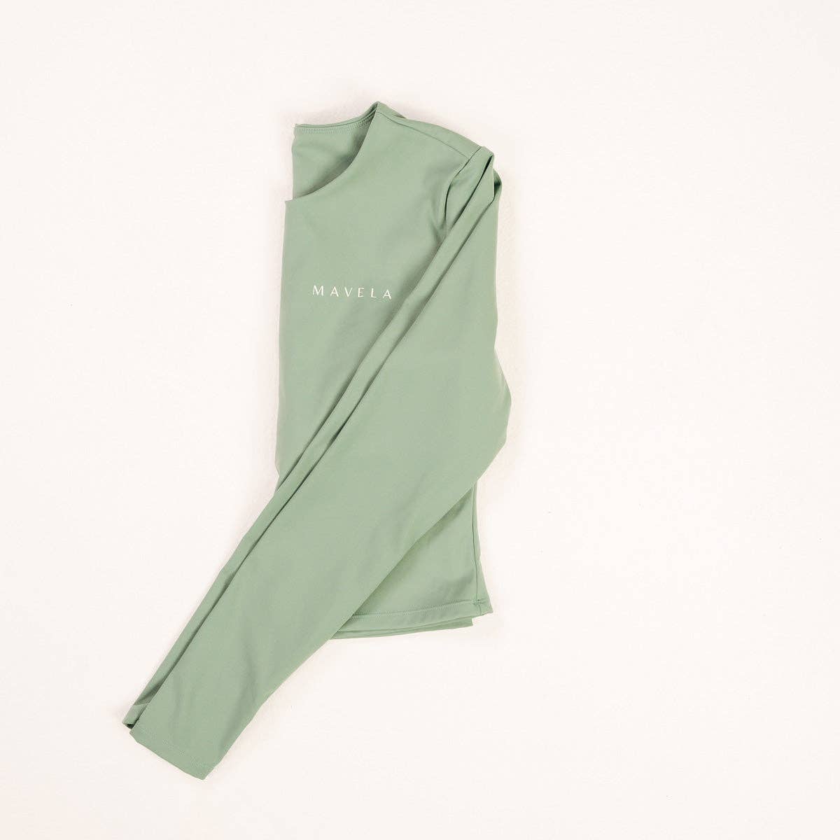 Mavela - Wholesale Athletic Top - Women's - Pale Green Long Sleeve Top4