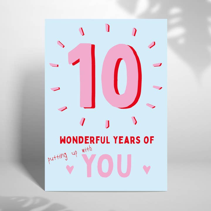 Biglietto di auguri per 10 anni meravigliosi, 12,7 per la vendita all'ingrosso da parte di Laura Lonsdale