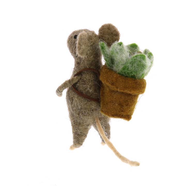 HomArt - Wholesale Decorative Figurine - Mice with Succulents, Set of 36