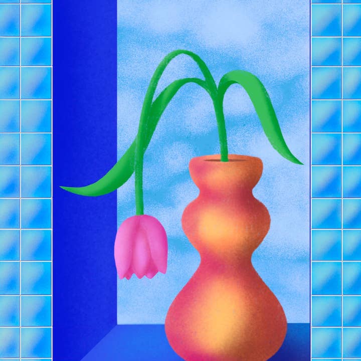 Tulip Art Print Illustration, Digital Maleri Kunstværk for engroshandel hos Eazypanda