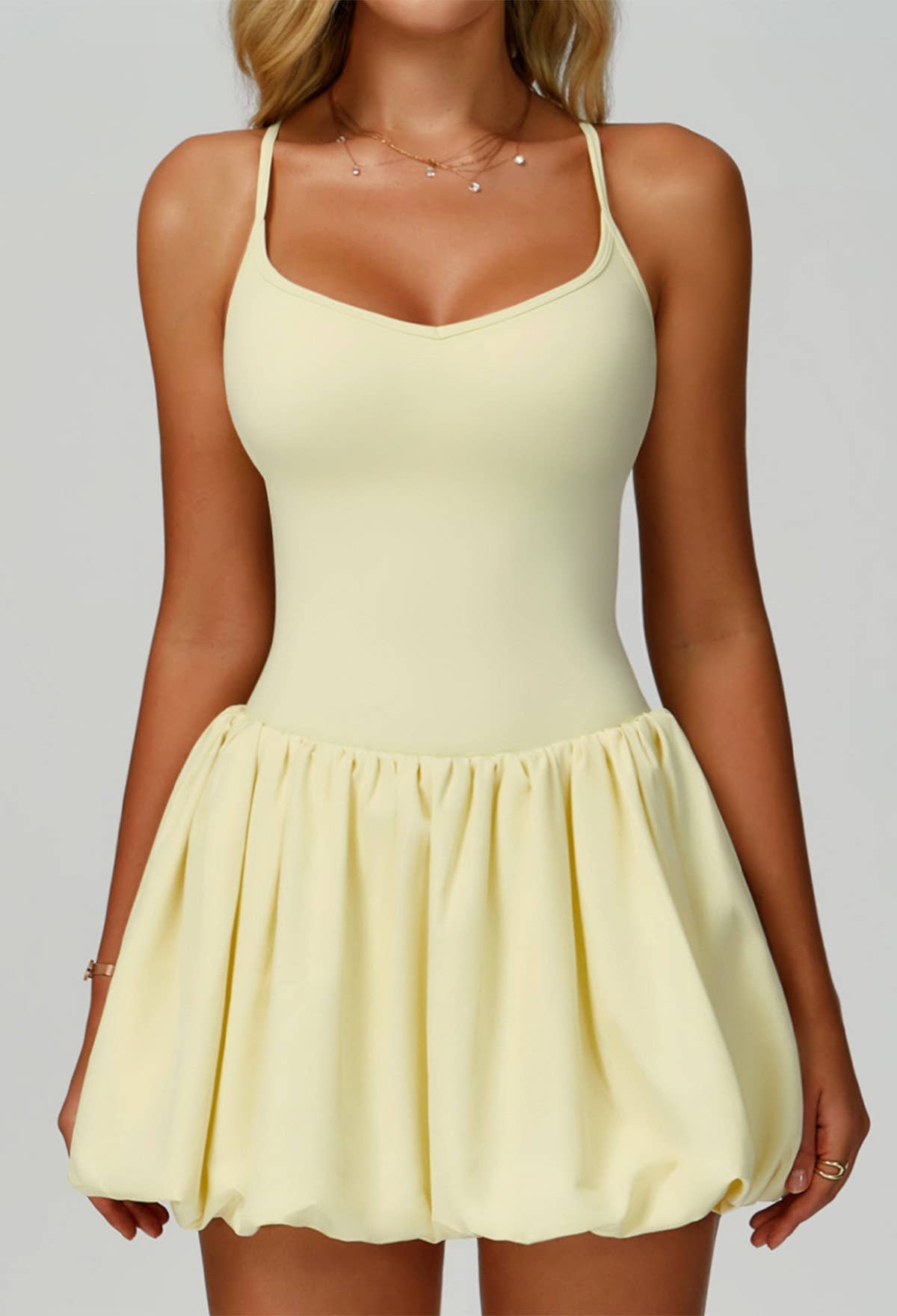 Crave by FW – wholesale Athletic dress – Women′s – Cross Back Tennis Dresses with Short and Pocket0