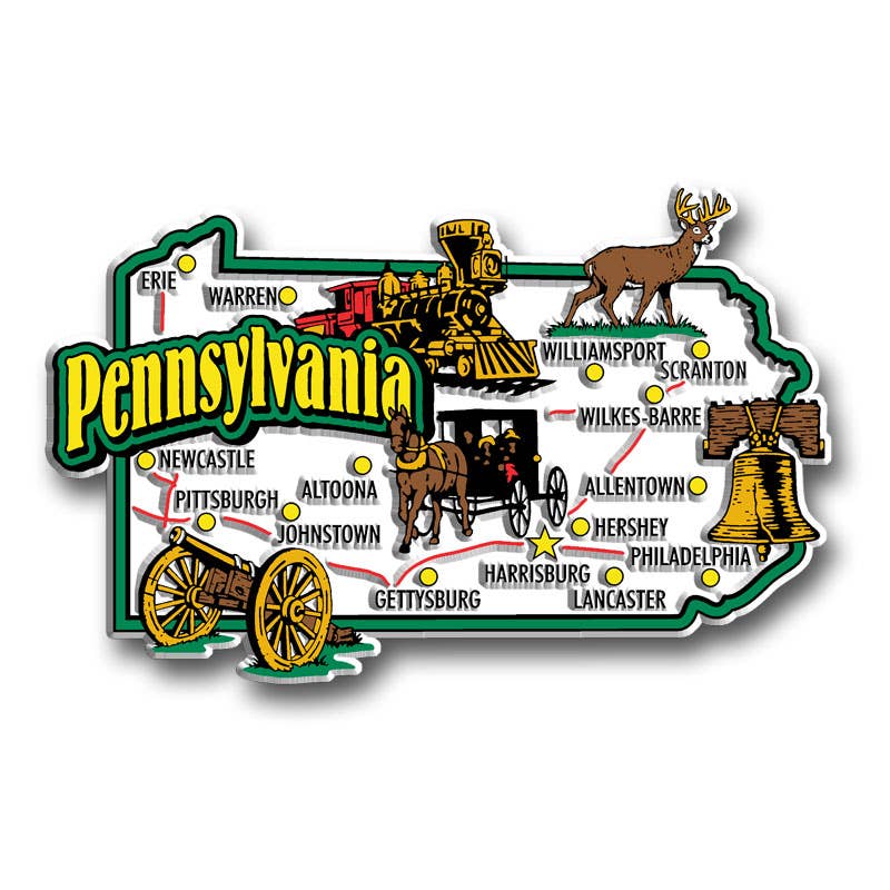 7 Star – wholesale Magnet – Pennsylvania Jumbo State Magnet, Tillverkad i USA0