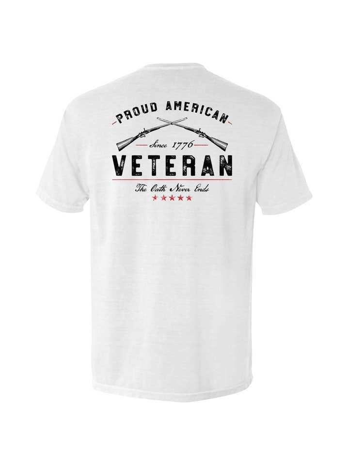 Shield Republic - Wholesale Screen printed t-shirt – Men′s - Proud American Veteran The Oath Never Ends7