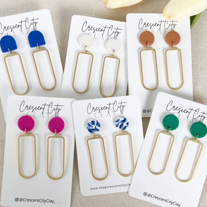 Boucles d'oreilles Julia - Personnalisables pour la vente par Crescent City Clay