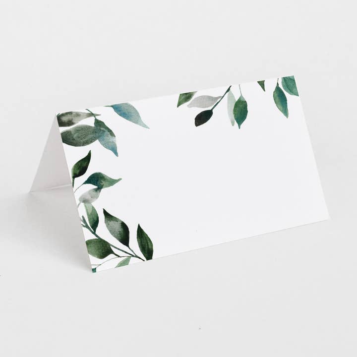 Set of 8 Place Cards - Botanical Leaves for wholesale by Paper Thistle