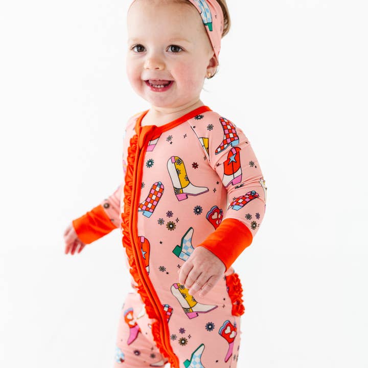 Kiki + Lulu - Wholesale Sleepsuit - Baby - Let's Go (to bed) Girls Convertible Footies with Ruffle