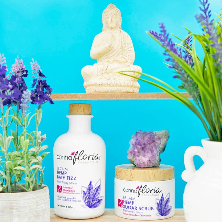 Aromafloria Essentials - Wholesale Bath Bomb/Fizz - Be Calm Hemp Bath Fizz