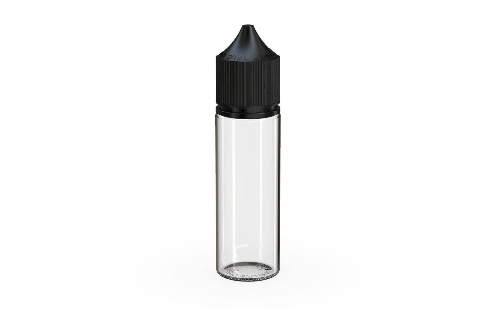 Copackr - Wholesale Spray Bottle - Chubby Gorilla - 50ML Production-Ready Unicorn Bottle - Clear Bottle / Black Cap - V3 with Reducer Tip2