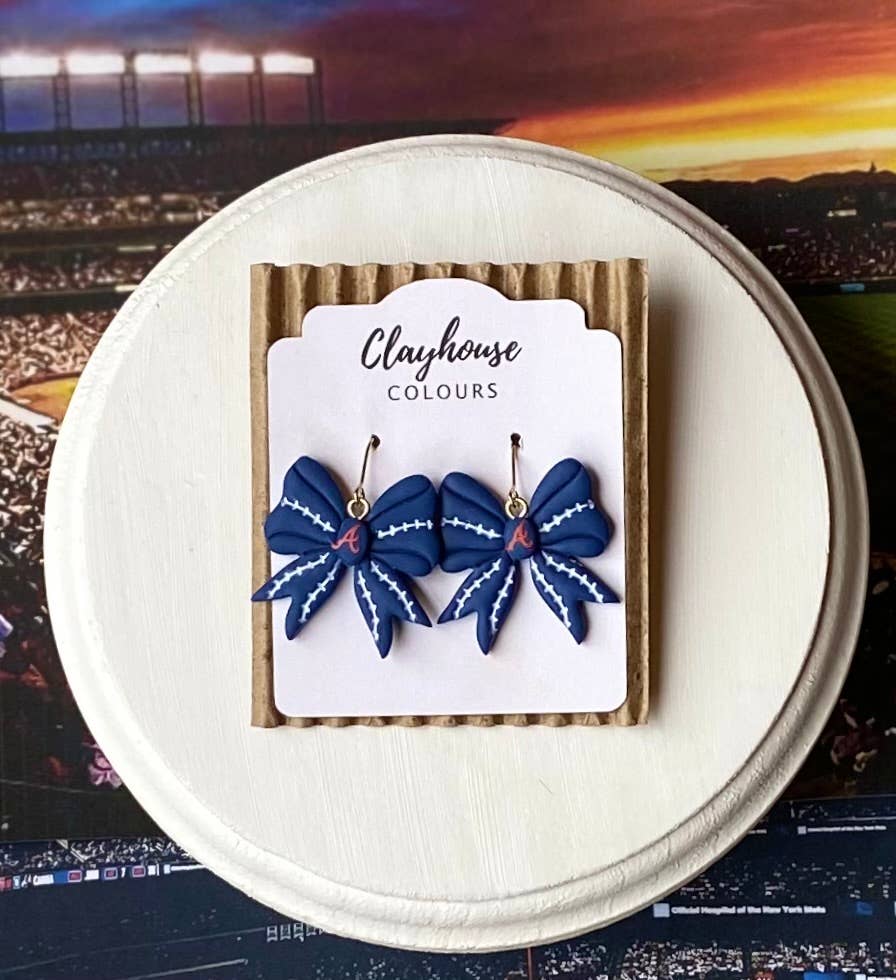 Clayhouse Colours - Wholesale Dangle Earrings - Braves Baseball Earrings  0