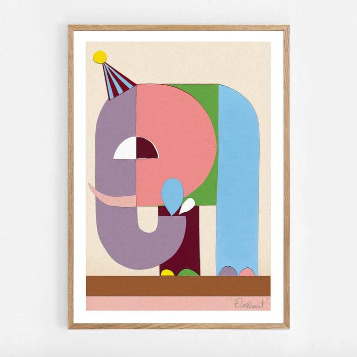 COLLAGE ELEPHANT A4 PRINT for wholesale by the design dealership