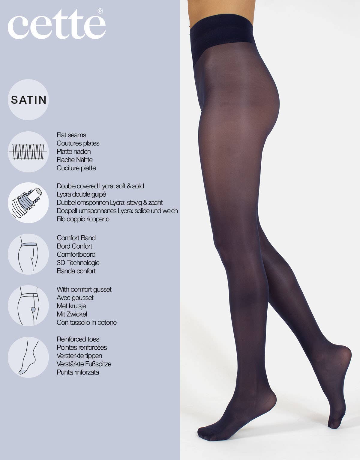 Cette - Vente Collants – femme - Collant semi-opaque, finition satinée, tailles 40DEN jusqu'au 4XL35