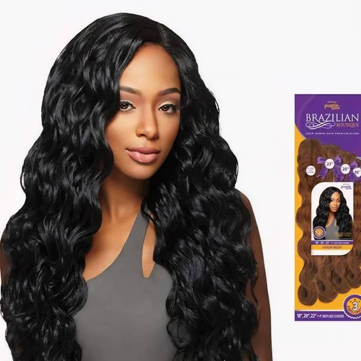 Majestic Wholesale - Wholesale Hair extensions - Outre Brazilian 100% Human Hair Blend 3 Bundles + Closure0