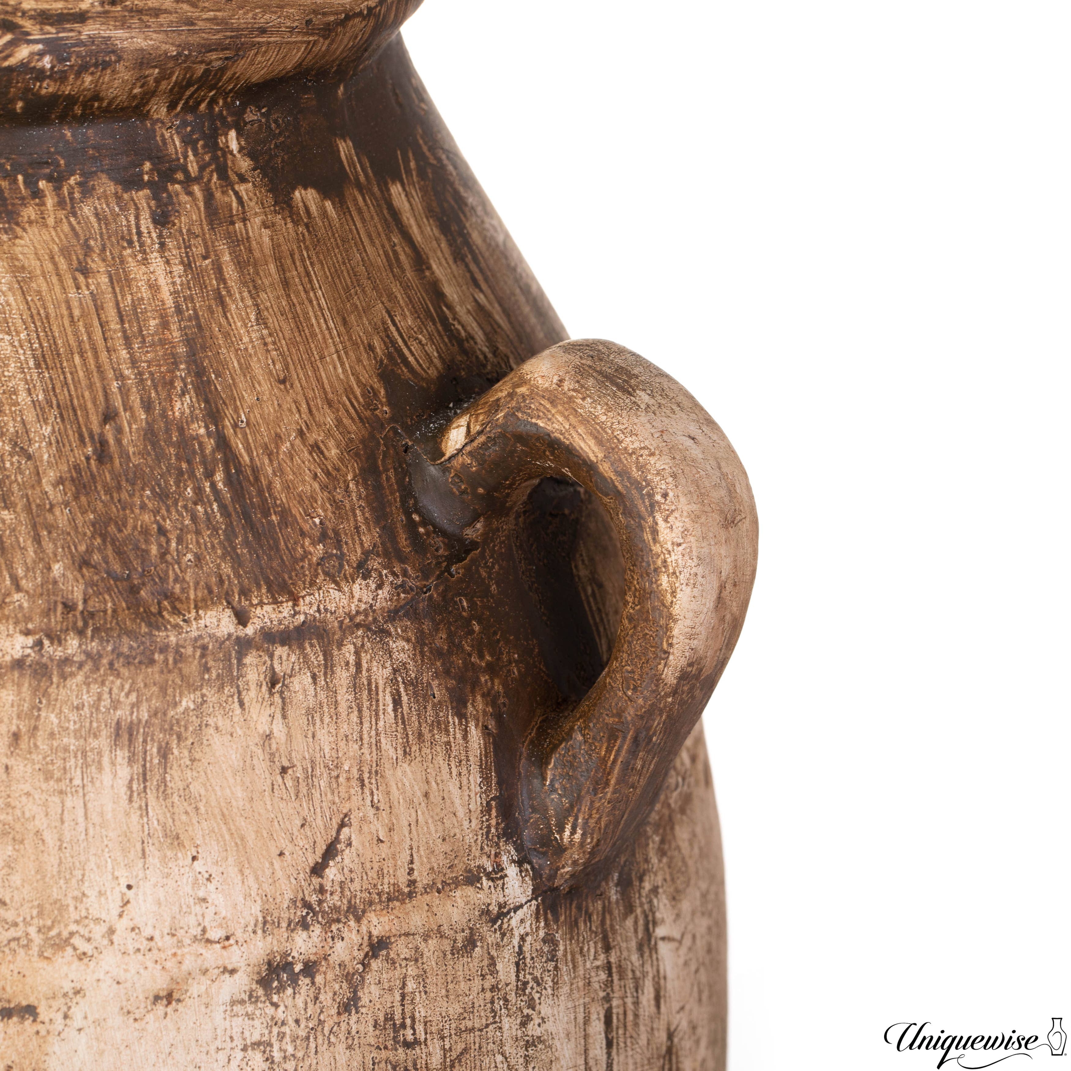 Quickway Imports – wholesale Vase – 23-Inch Brown Antique-Inspired Fiberglass Tall Floor Vase5