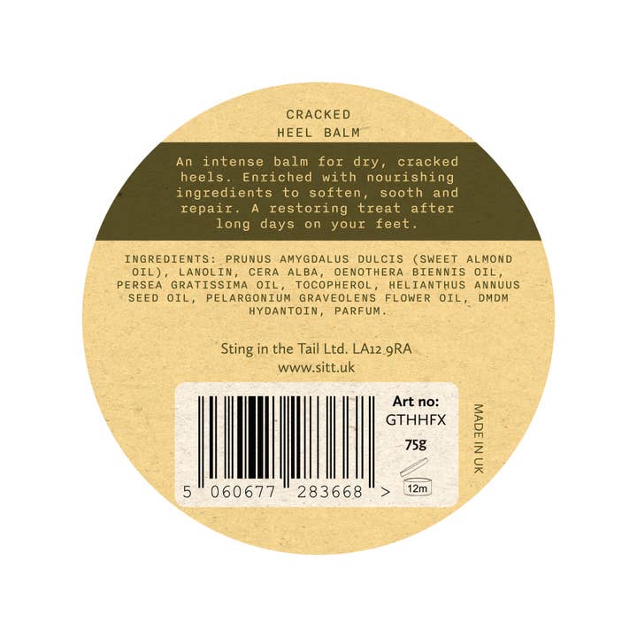 Sting in the Tail Ltd – wholesale Foot cream – GARDENER'S COLLECTION - CRACKED HEEL BALM 75g3