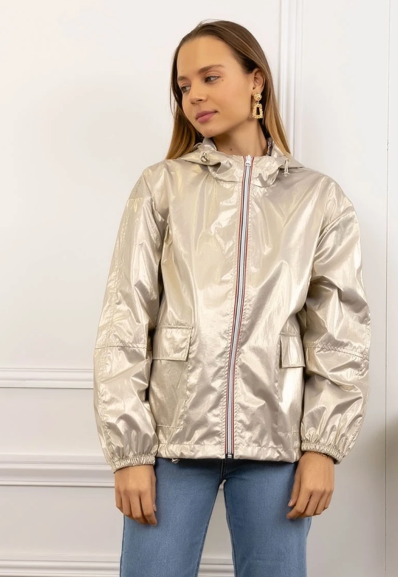 Escandelle Paris - Wholesale Raincoat - Women's - Short Waterproof Hooded Parka, Lightweight Windbreaker4