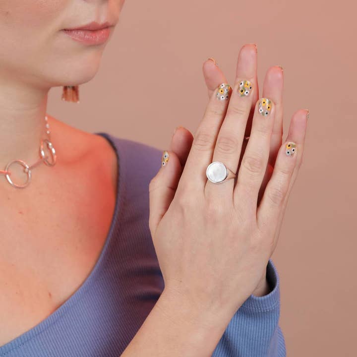 Take Shape Studio - Wholesale Signet Ring - Classic Inlay Signet Ring (5 stone options)4