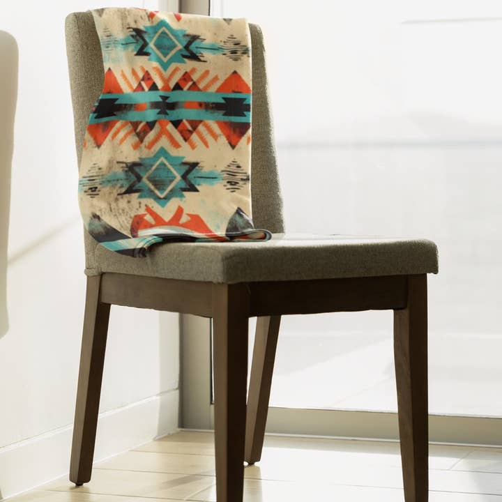 THE BEVEL LABEL - Wholesale Throw Blanket - Western Sixes Plush Blanket, Cozy Home Decor, Perfect for Snuggling, Southwest Aztec Decor, Rustic Gift, Bohemian Style2