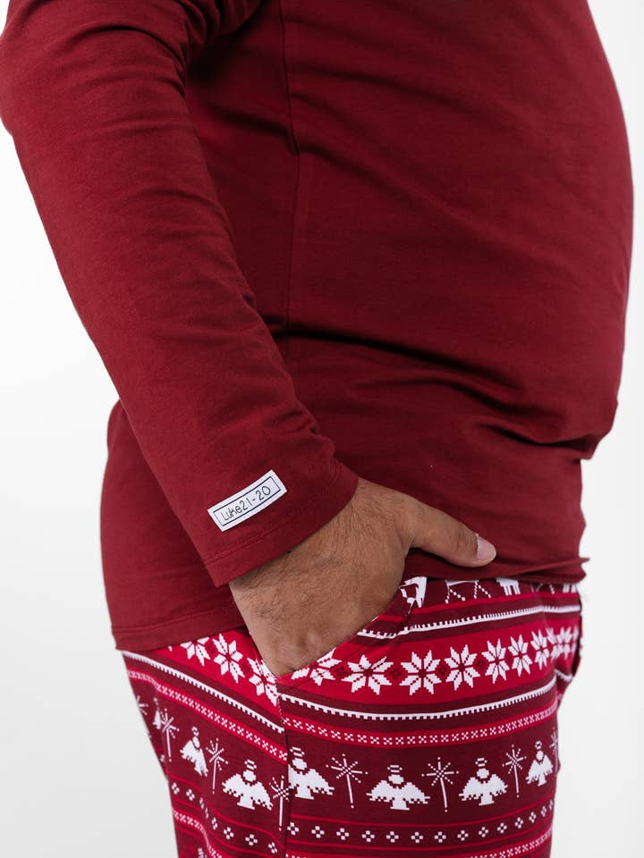 Koning der Koningen Robijnrode Heren PJ Set Katoen voor wholesale door Holy Pals