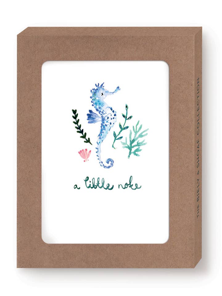 Seahorse A Little Note Boxed Notecard - Set of 10 for wholesale by Biely & Shoaf