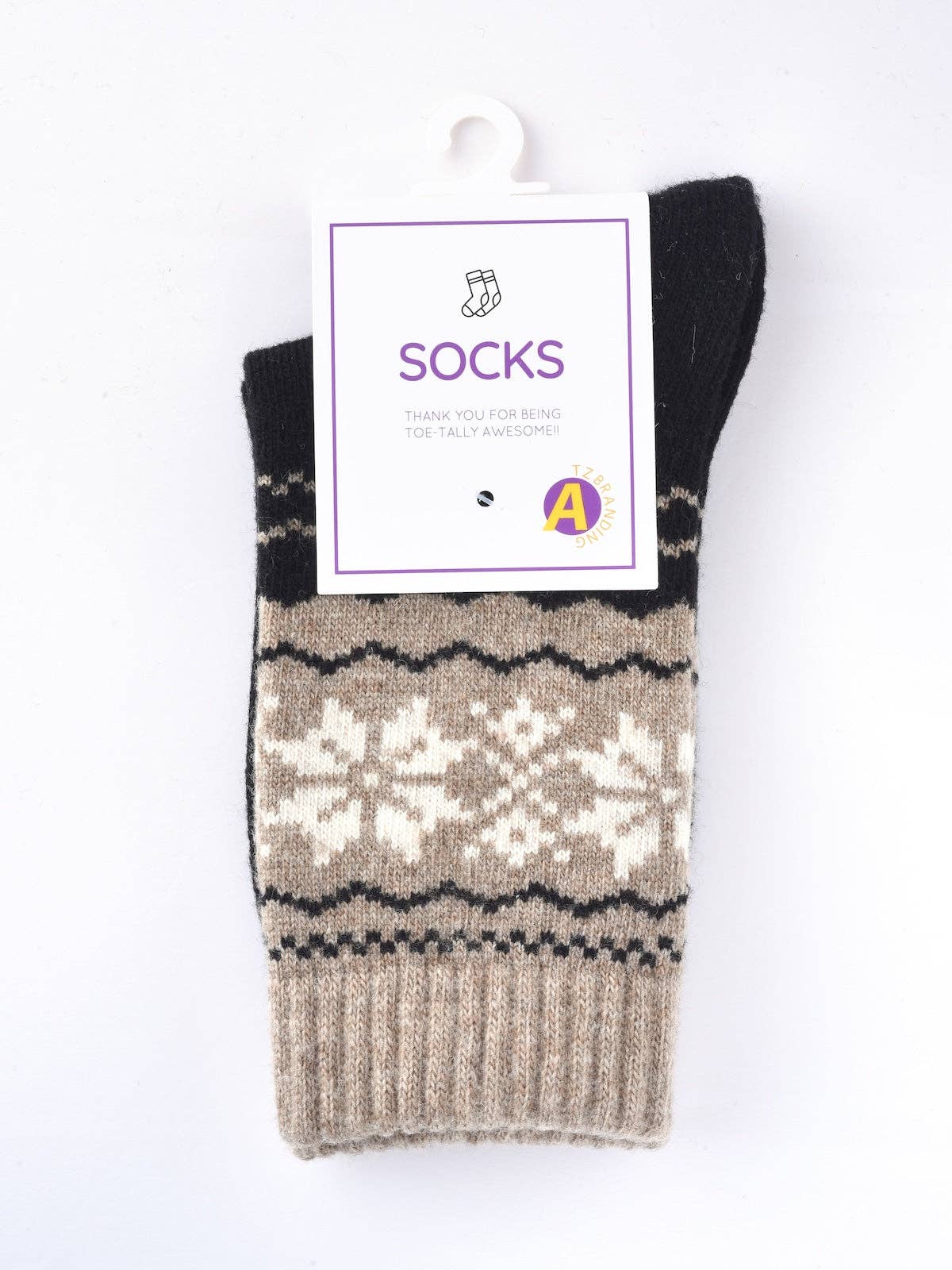 Funkyrel® Atzbranding Limited – Engroshandel Strømper - Dame – Rufia - Tykkere Snefnugmønstrede Mellemlange Sokker11