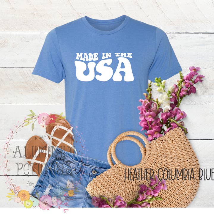 Made in the USA Groovy Font Shirt 4th of July Shirt DTF for wholesale by Aluminum Petunias