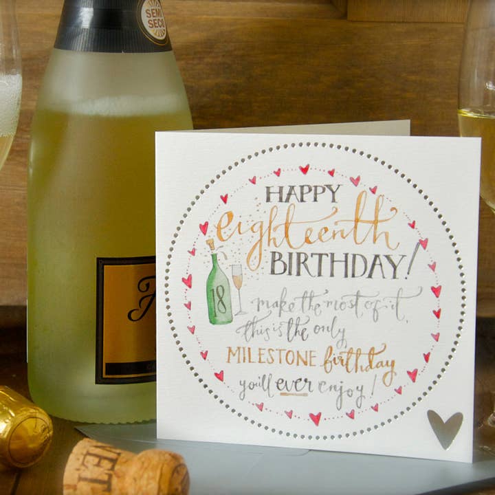 Carte de vœux pour dix-huitième anniversaire pour la vente par Dippy egg