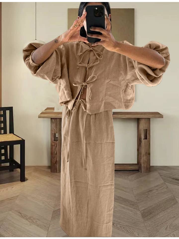 Katinki - Wholesale Top & Skirt Set - Women's - Tie-Front Wrap Top and Skirt Set3