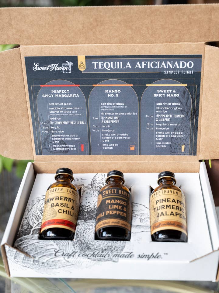 Tequila Aficionado's Sampler Flight for wholesale by Sweethaven Tonics