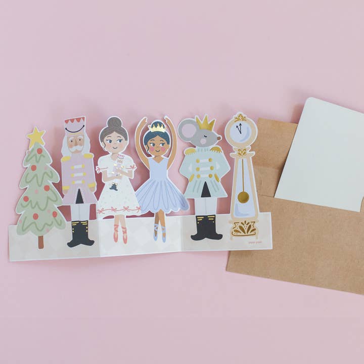 Pippi Post - Wholesale Season's Greetings Card - The Nutcracker Accordion Holiday Greeting Card1