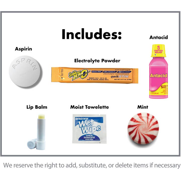 Potty Packs - Wholesale First Aid Kit - Hangover Kit: Your Post-Celebration Recovery Essential