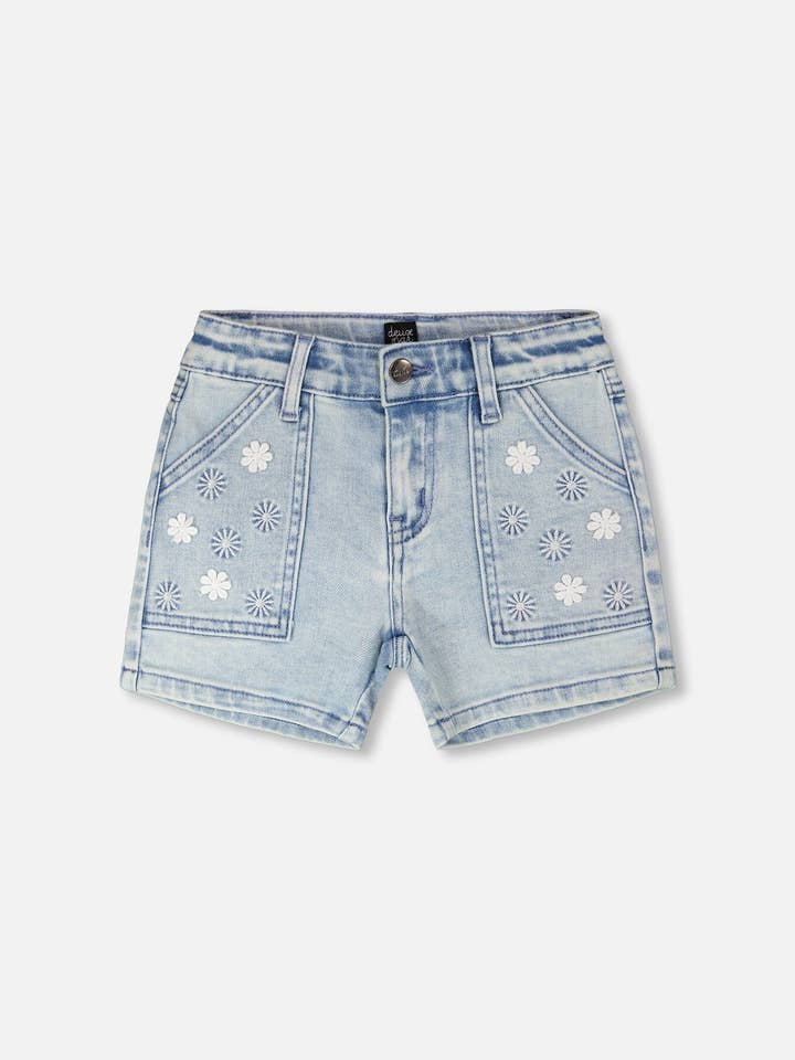 Lichtblauwe denim shorts voor wholesale door Deux par Deux