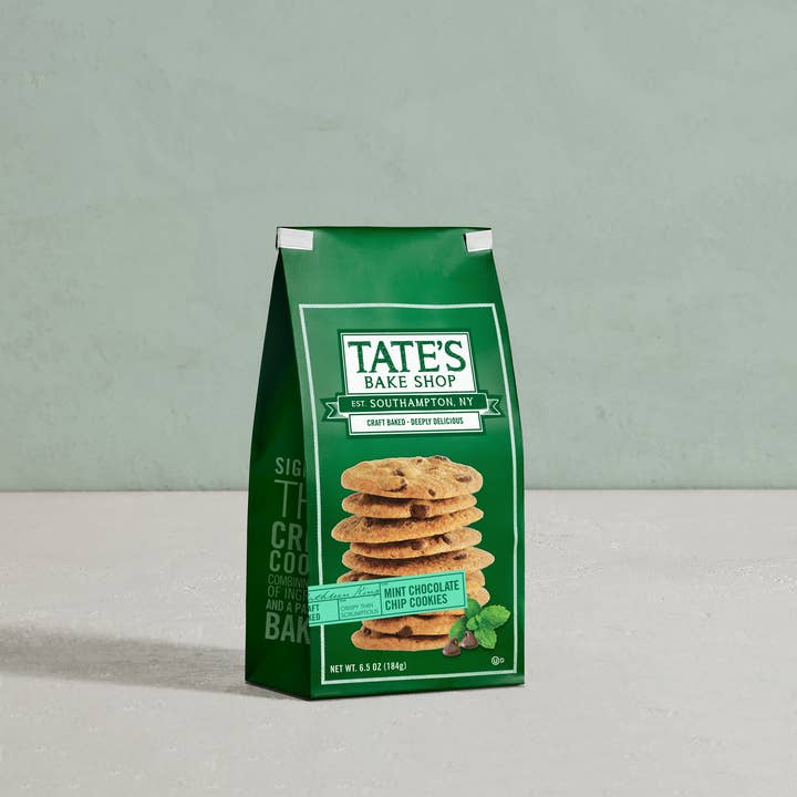 Tate's Bake Shop - Vente Biscuits - Cookies aux pépites de chocolat à la menthe | 184g | 6 unités
