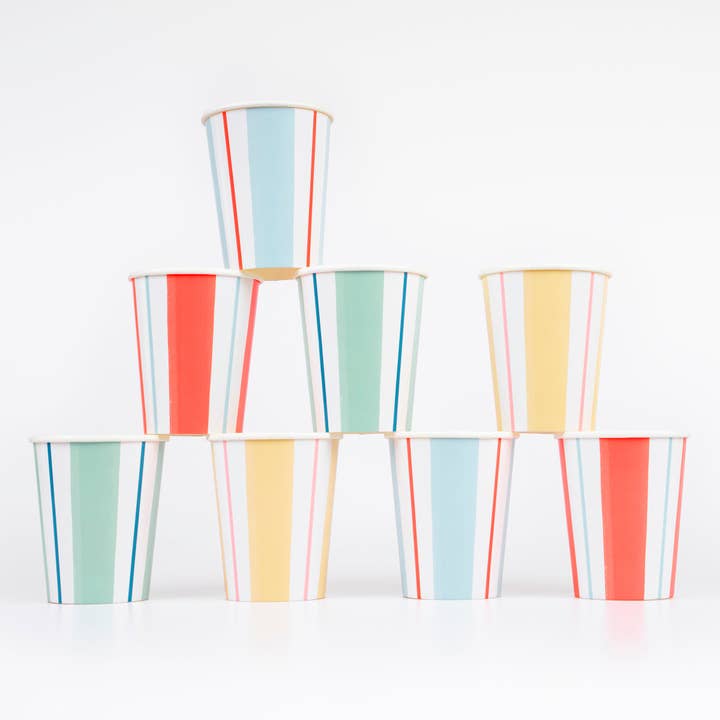 Preppy Stripe Cups for wholesale by Meri Meri