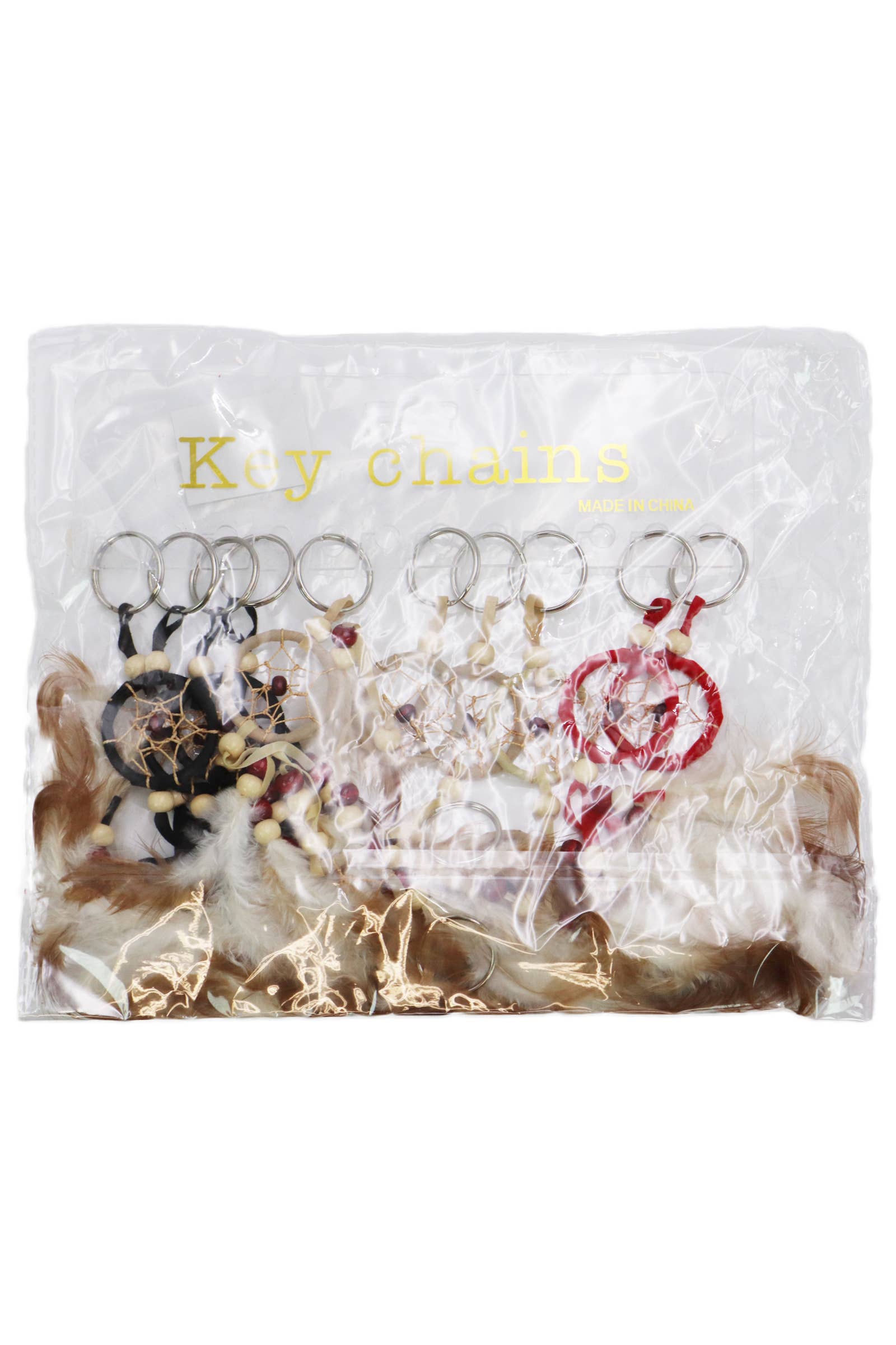 Cap Zone - Wholesale Keychain - Women's - Dream Catcher Feathered Faux Suede Key Chain - 12 pcs1