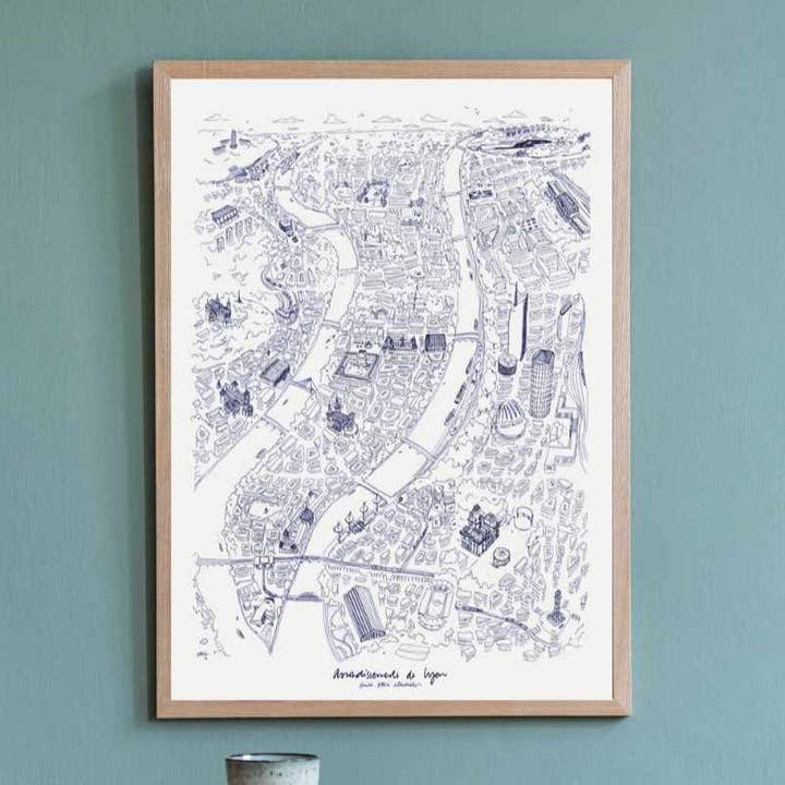 The 9 districts of Lyon for wholesale by EMILIE ETTORI ILLUSTRATION