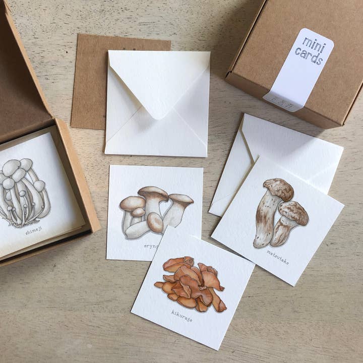 Ensemble de mini-cartes/Champignons. japonais pour la vente par Yeesan Loh