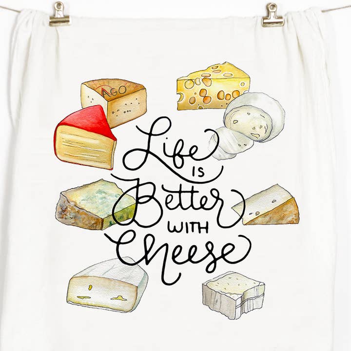 Better With Cheese Tea Towel for wholesale by Honey Brush Design®
