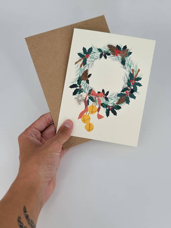 Carte Couronne des Fêtes pour la vente par Covered With Art