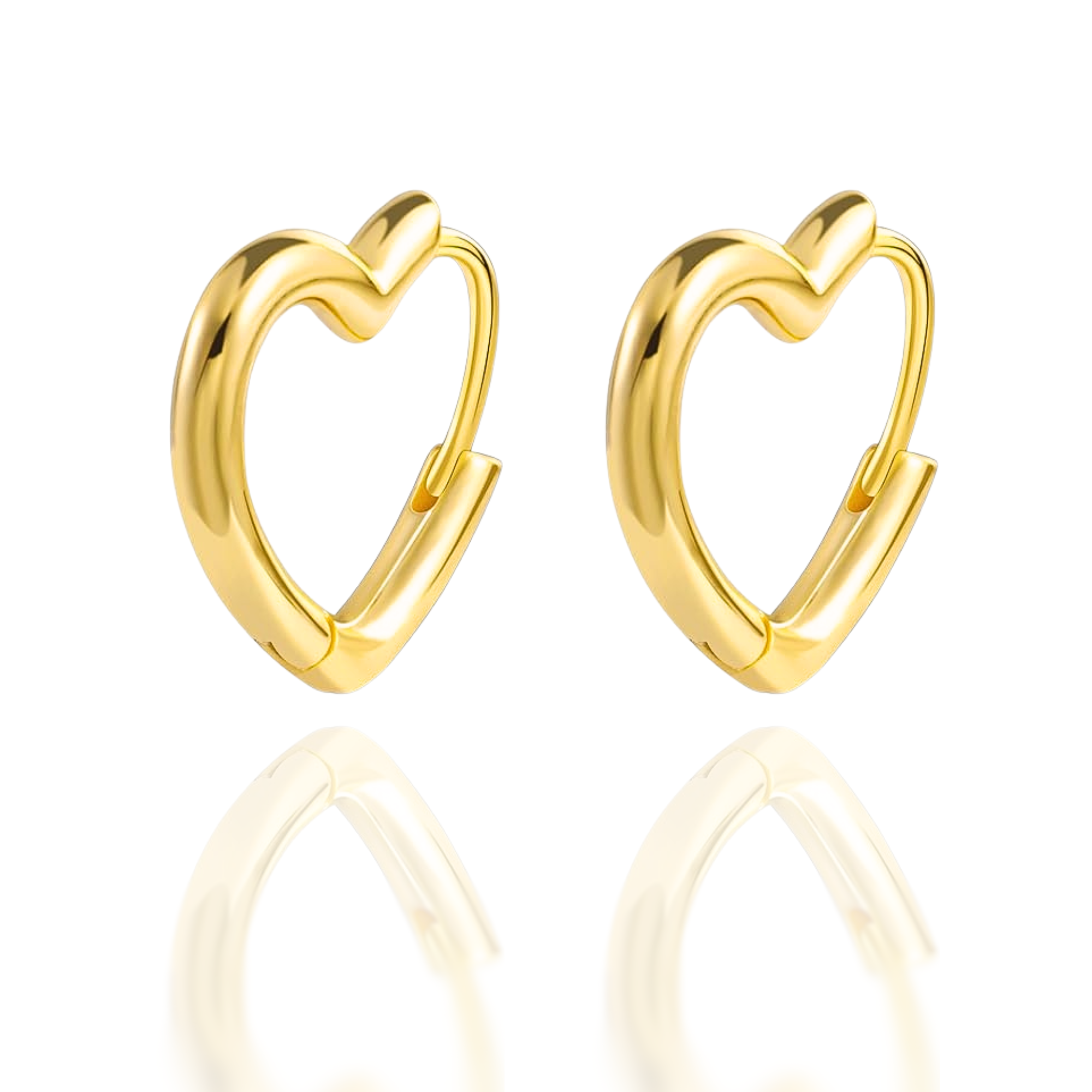 AMADI Jewelry - Vente Petits anneaux - Mini Heart Huggies en or et argent0