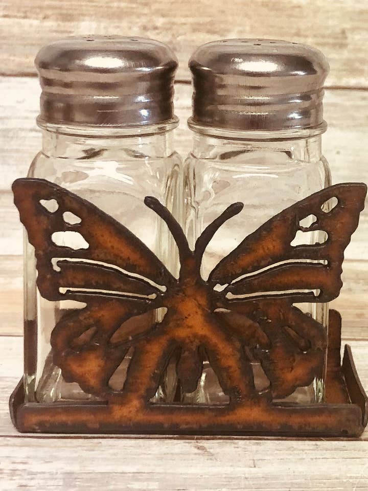 Butterfly Salt n Pepper Shaker Holder for wholesale by Universal Ironworks USA