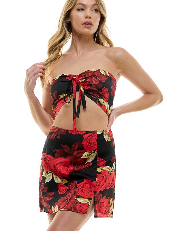 CONJUNTO DE TOP CON TUBO FRONTAL Y FALDA LARGA para venta al por mayor de ACOA COLLECTION